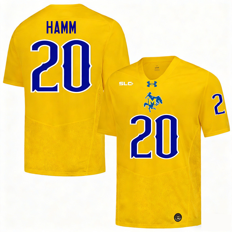 McNeese Cowboys #20 Coleby Hamm College Football Jerseys,Uniforms-Gold